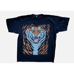 Vintage Single Stitch TIGER GRAPHIC Tshirt Made USA On XL Harley Davidson Tag